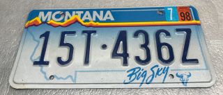Montana Big Sky Buffalo Skull License Plate - 1998 Sticker