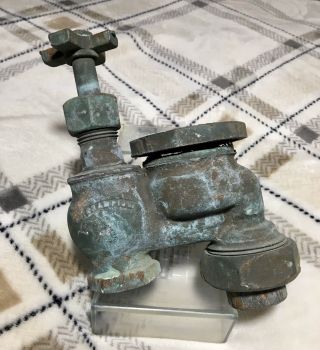 Vintage Champion Water Spigot With Patina Steampunk Metal