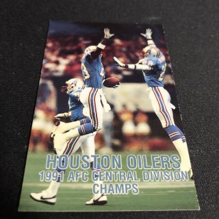 1992 Houston Oilers Raiders Football Pocket Schedule Ktrh Version