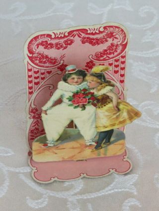Vintage Valentine,  Fold Down,  Couple With A Bouquet Of Roses,  Germany