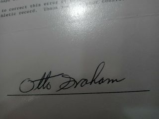 Vintage Hof Autograph Signed Letter Otto Graham Cleveland Browns Authenticity