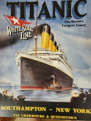 Titanic White Star Line Metal Sign The World 