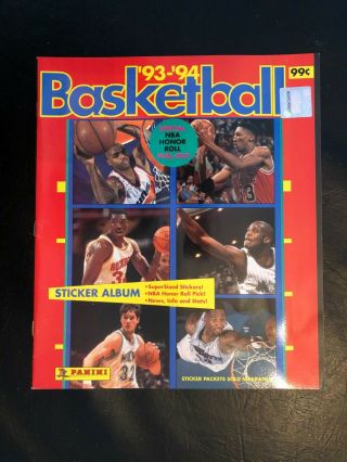 1993 - 94 Panini Nba Basketball Empty Sticker Album,  Special Honor Roll Pullout