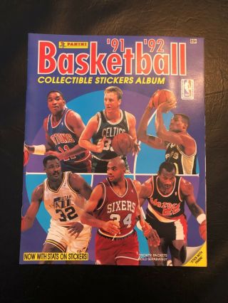 1991 - 92 Panini Nba Basketball Empty Sticker Album,  Bird,  Barkley,  Thomas On Cvr