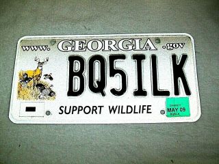 Georgia,  Support Wild Life Www.  Ga.  Gov,  2009 License Plate