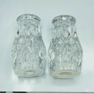Vintage Salt & Pepper Shakers Solid Crystal Glass Spice Storage Container Set 3 "