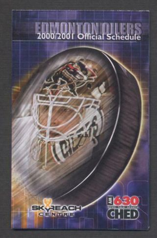 2000 - 01 Edmonton Oilers Nhl Hockey Pocket Schedule