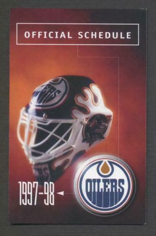 1997 - 98 Edmonton Oilers Nhl Hockey Pocket Schedule
