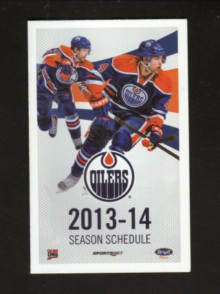 Edmonton Oilers - - Hall - - Schultz - - 2013 - 14 Pocket Schedule - - Molson Canadian