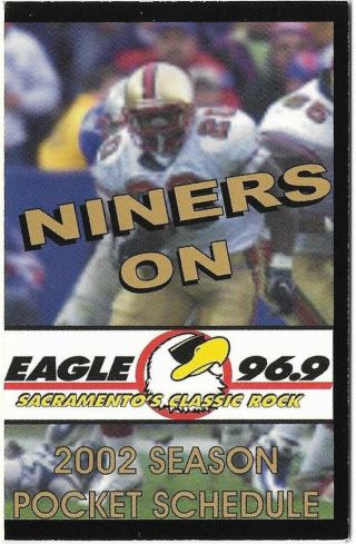 2002 San Francisco 49ers Pocket Schedule Nfl Football Sked Eagle 96.  9 Rare