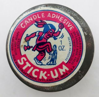 Vintage Fox Run Stick - Um 1oz Candle Adhesive Tin With Indian Graphics