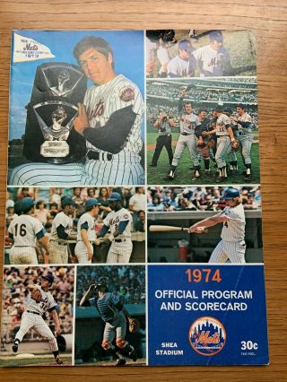 1974 York Mets Vs.  Braves Official Program And Scorecard Not Scored
