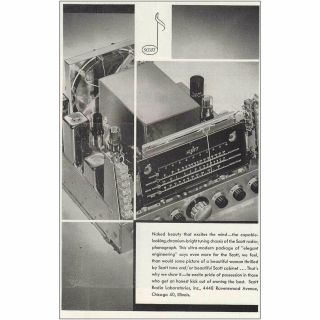 1947 Scott Radio Laboratories: Naked Beauty Vintage Print Ad
