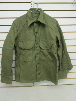 Vintage U.  S.  Military Cold Weather Field Shirt Wool Og - 108 Sz Medium Vietnam - Era