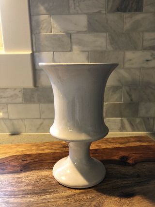 Vintage Frankoma Pedestal Flower Vase F35 Off White/grey