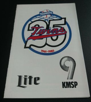 Minnesota Twins 1985 Mlb Baseball Pocket Schedule Kmsp/miller Lite 25th Season