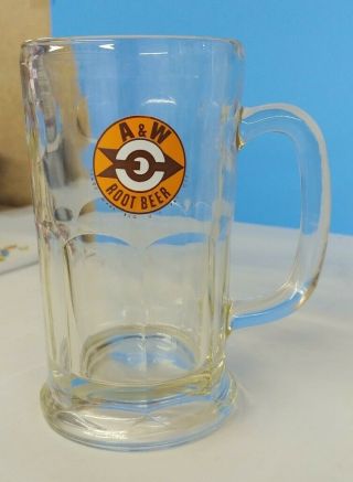 Vintage 6 " A&w Root Beer Heavy Glass Mug -
