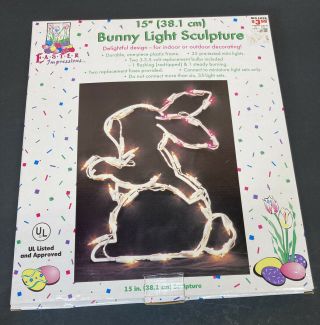 Vintage Easter Bunny String Light 15 " Window Lighted Sculpture East Expressions