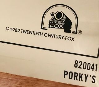 Vintage 1982 Porky’s Movie Theater Poster 2