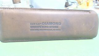 Vintage - - Eze - Lap Diamond Sharpening Stone In Leather Case - 8 " By 2 "