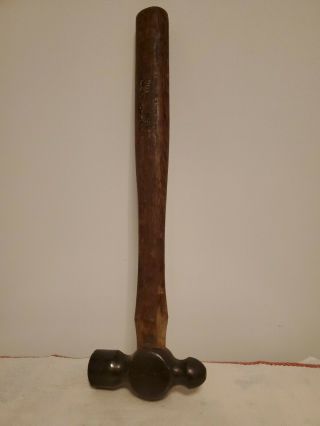 Vintage Plumb 8 Oz Ball Peen Hammer Tool Made Usa Hickory Wood Handle Blacksmith