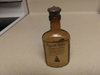 Vintage Royall Spyce Toilet Lotion - Brown Glass 4 Oz Bottle - Made In Bermuda.