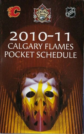 2010 - 11 Nhl Hockey Calgary Flames Pocket Schedule