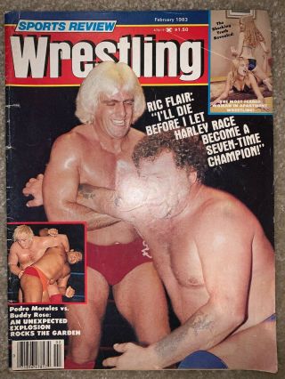 Sports Review Wrestling February 1983 Ric Flair / Harley Race Wwf / Wcw/ Nwa / E