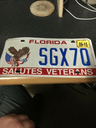 Vintage Florida Veteran License Plate 2015