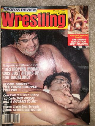 Sports Review Wrestling December 1981 Magnificent Muraco / Ken Patera Wwf / Wcw