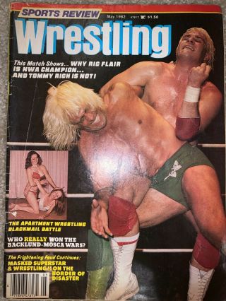 Sports Review Wrestling May 1982 Ric Flair / Tommy Rich Wwf / Wcw/ Nwa / Ecw / A