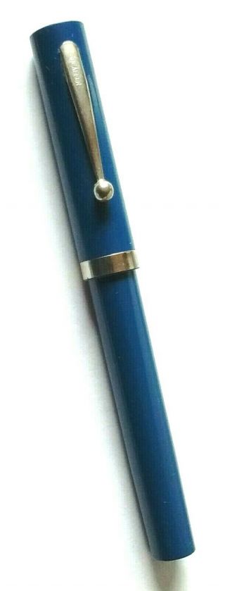 Vtg Sheaffer No - Nonsense Usa Teal Blue Cartridge Fill Pen W Italic B Nib Usa