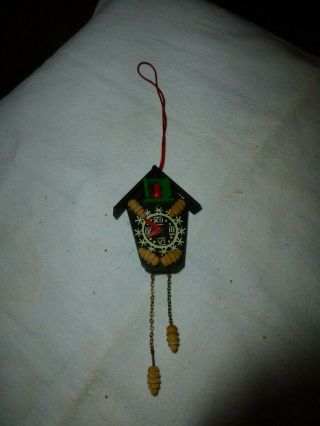Vintage Wooden Ornament By " Steinbach " Of Germany - Small Wooden Cuckoo Clock - Exce