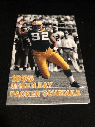 1995 Green Bay Packers Football Pocket Schedule Lite Reggie White Brett Favre