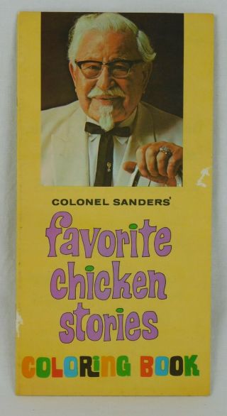 Vintage Kfc Colonel Sanders Coloring Book Harland Favorite Chicken Stories