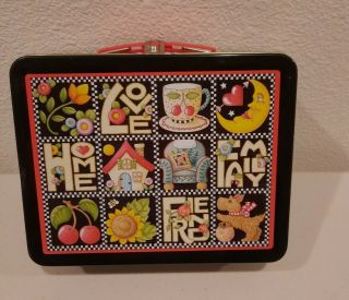 Mary Engelbreit Tin Lunch Box " Love " 1999 Vintage Collectible Box