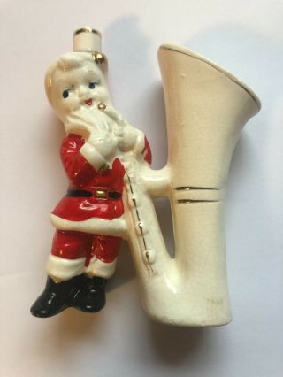 Vintage Japan Santa Claus Noel N Only Ceramic Candleholder