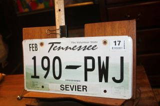 February 2017 Tennessee License Plate Sevier County 190 - Pwj