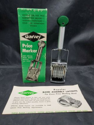 Vintage Garvey Supreme 5 Band Price Marker S185 Grocery Store Ink Stamper