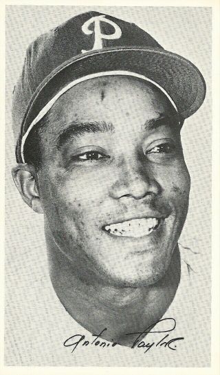 Rare Tony Taylor 1969 Philadelphia Phillies Team Issue Post Card Mlb Baseball
