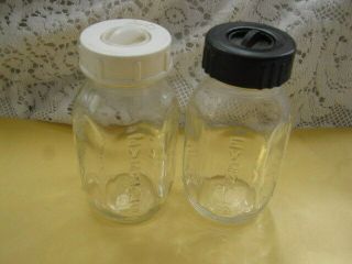 2 Vintage Evenflo Clear Glass 4 Oz Baby Bottles