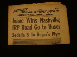 Vintage July 29 1970 National Speed Sport News Weekly Car Racing Illus Newspaper