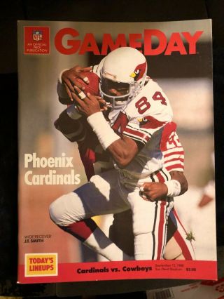 Phoenix Cardinals Cowboys Nfl Program 1988 1st Year J.  T.  Smith " Combined Ship "