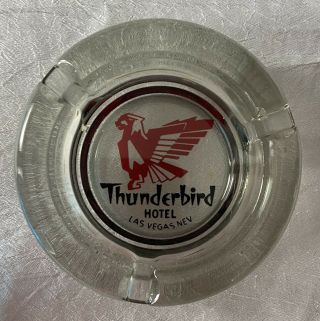 Vintage Glass Ashtray Thunderbird Hotel Casino Las Vegas Nevada - Advertising