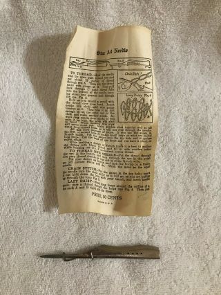 Vintage Punch Work Needle - Star Art Needle - With Instruction Sheet