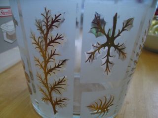 Vintage Gold Leaves Frosted Foliage Glass 5 
