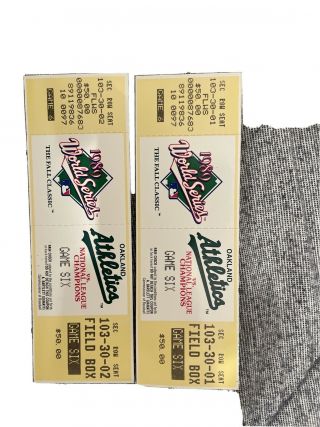 2 1989 World Series Game 6 Tickets