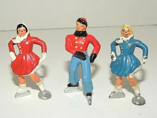 Vintage Manoil Barclay Winter Sports Lead Toy Figures All Skaters