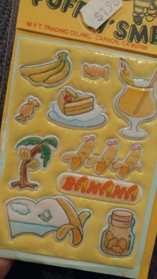 Vintage Banana Scent Puff N Smell Sniff Stickers NIP Puffy Trend CTP Mark 1 80s 3