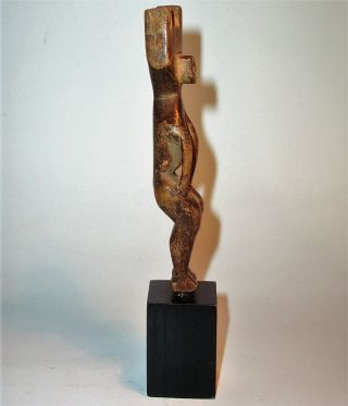 Old TOTEM DEITY BEING Hand Carved Wood Art Sculpture Statue Figurine Vintage VG 3